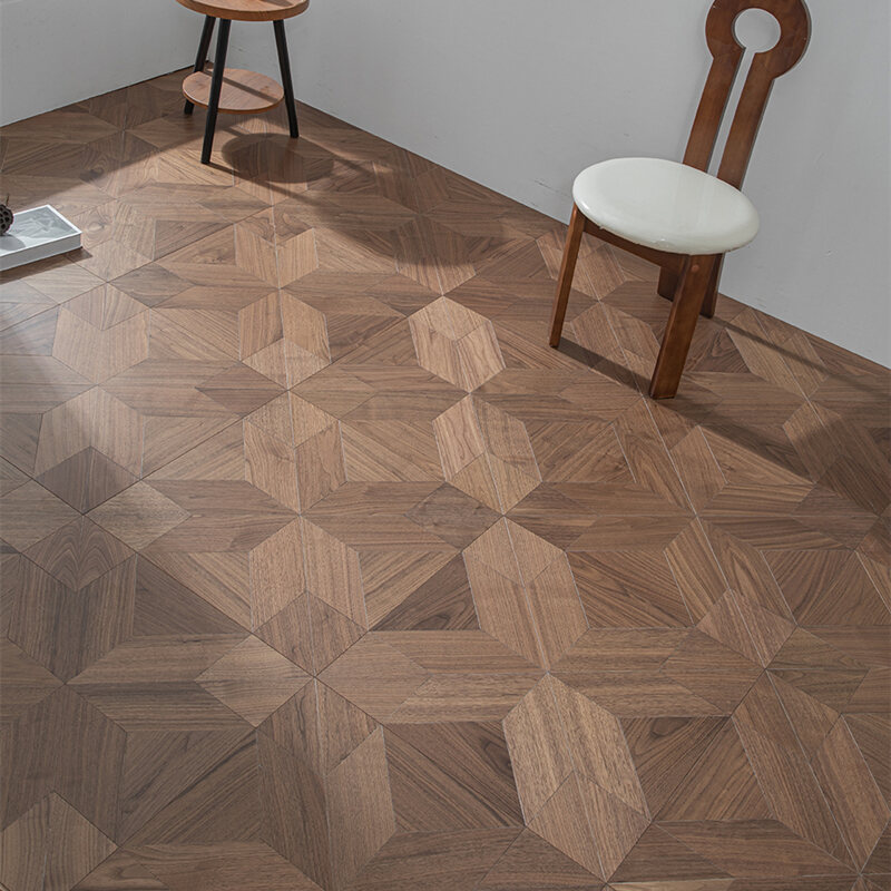 Classic geometric parquet in black walnut